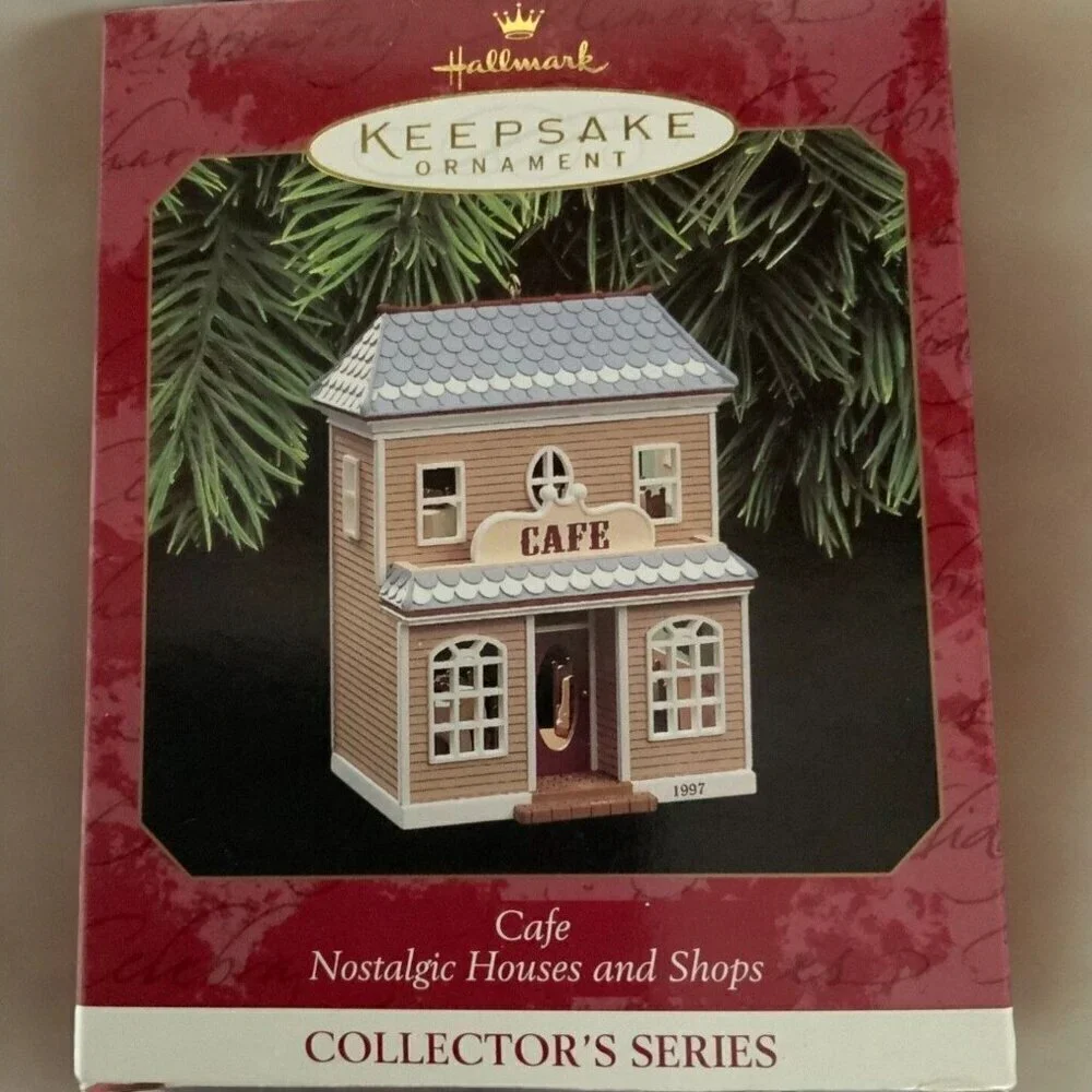 Vintage Hallmark Ornament Cafe Nostalgic Houses Shops Collectors Series 1997